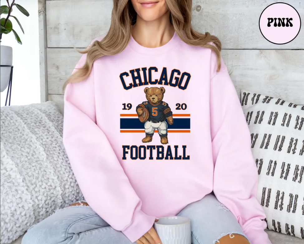 Retro Chicago Football Sweatshirt, Vintage Chicago Football Sweater, Chicago Fan Crewneck, Chicago Game Day Sweater, Bears Football Season