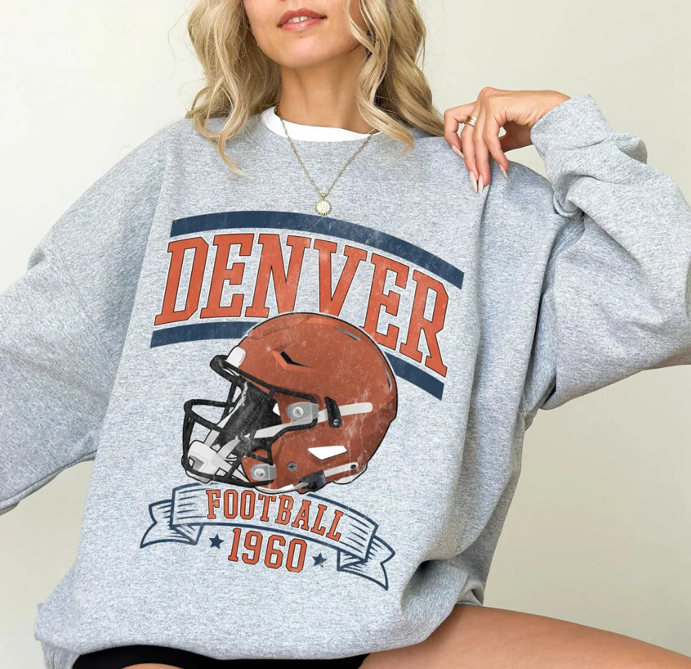 Vintage 90s Style Denver Football Sweatshirt ,Denver Football Comfort Colors Shirt, Denver Football Fans Gift , Sunday Football Youth Tshirt