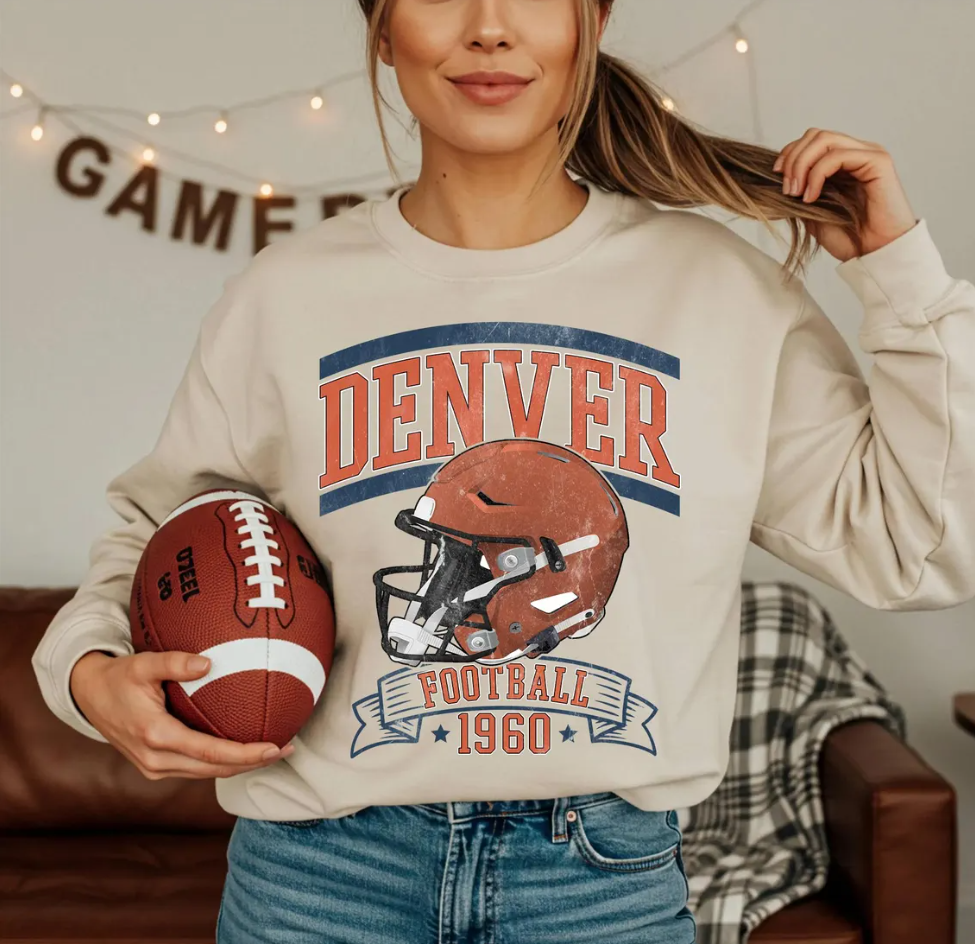 Vintage 90s Style Denver Football Sweatshirt ,Denver Football Comfort Colors Shirt, Denver Football Fans Gift , Sunday Football Youth Tshirt