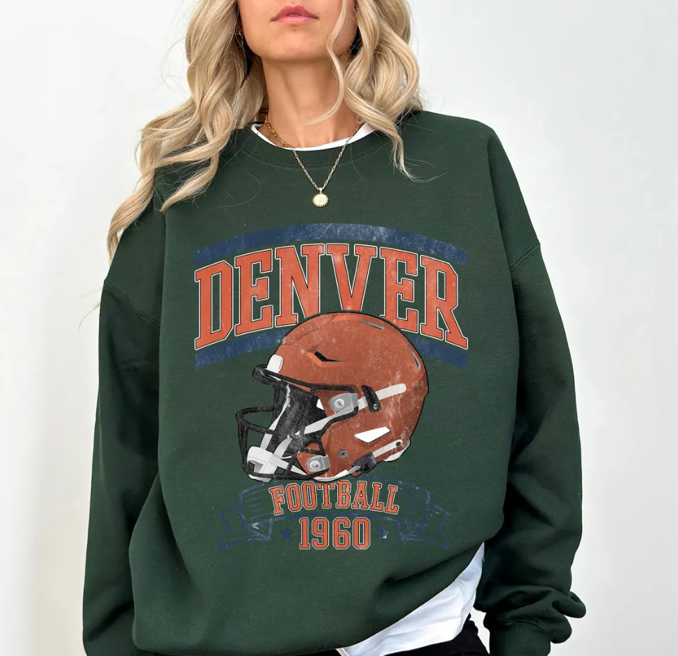 Vintage 90s Style Denver Football Sweatshirt ,Denver Football Comfort Colors Shirt, Denver Football Fans Gift , Sunday Football Youth Tshirt