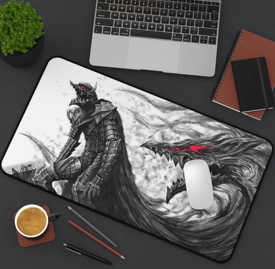 Berserk Guts Desk Mat, Mouse Pad, Anime Fan, Gamers Gift, Choose Size