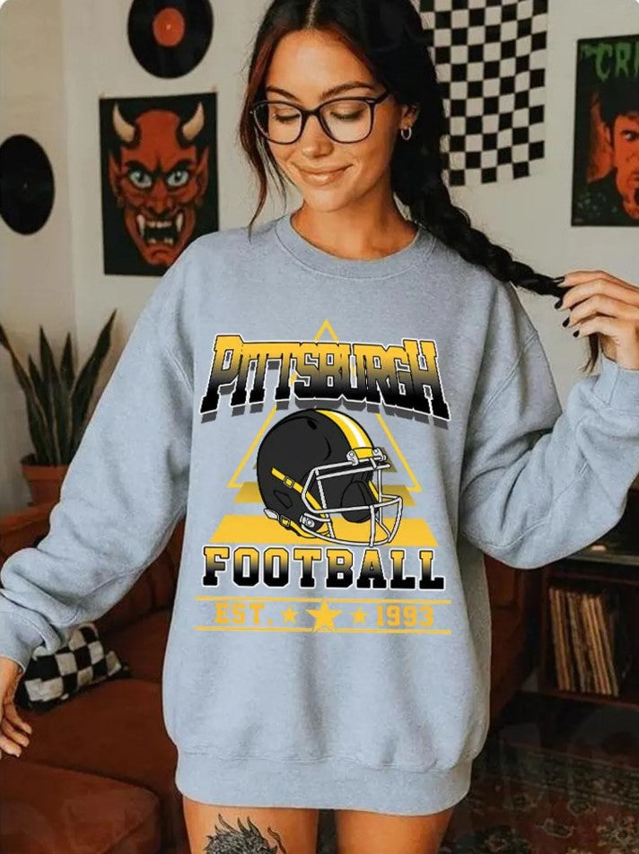 Vintage style Pittsburgh Football sweatshirt, Football shirt, Pittsburgh football Crewneck tshirt, Game day Football,American football tee