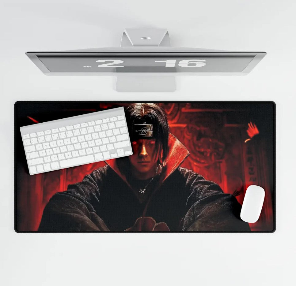 Naruto Itachi Uchiha Desk Mat: Anime Panel Gaming Mouse Pad, Manga Keyboard Mat, Choose Size