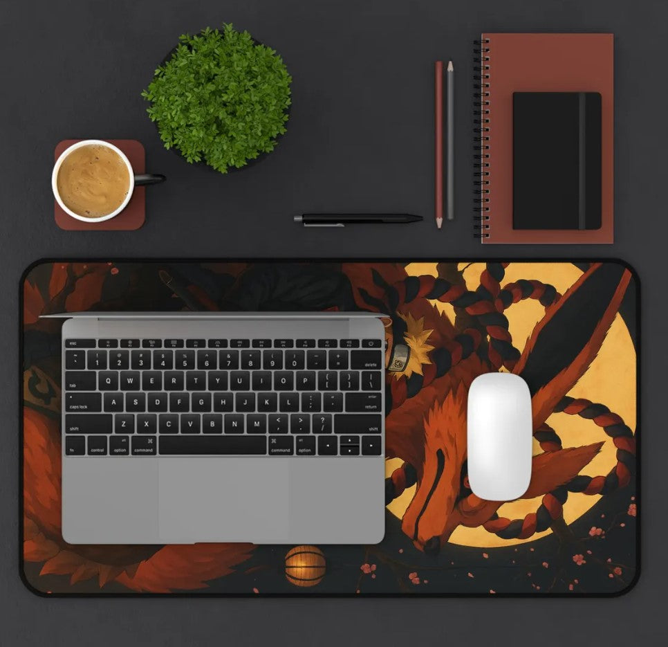 Naruto-Themed Desk Mat, Anime Gamer Desk Accessories, Unique Office Gifts, Choose Size