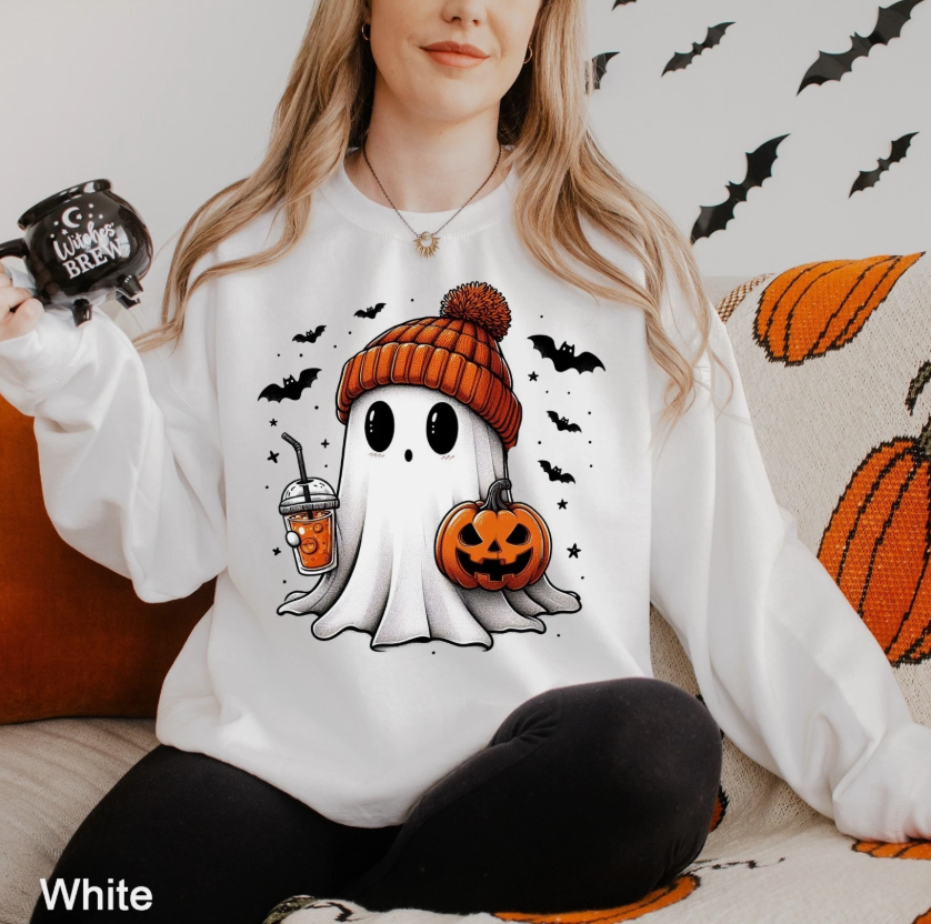 Cute Ghost Halloween Sweatshirt, Halloween Ghost Sweatshirt, Fall Sweat