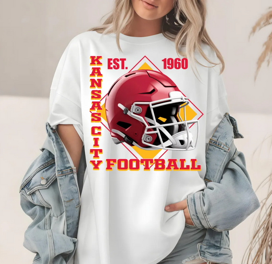 Kansas City Football T-Shirt, EST 1960, Football Helmet, Kansas City Chiefs, Trendy T Shirt, Chiefs Fan Gear