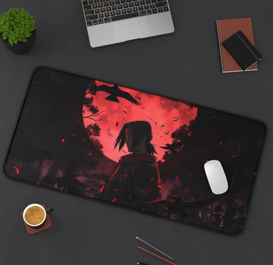 Naruto Itachi Desk Mat, Gamer Desk Pad, Unique Office Decor, Anime Style ,Choose Size