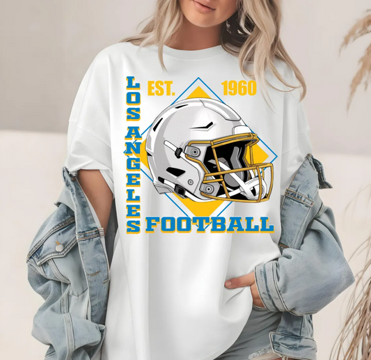 Chargers T-Shirt, Los Angeles Football Tee, Established 1960, Helmet Graphic, Sports Fan Apparel, Gift Idea