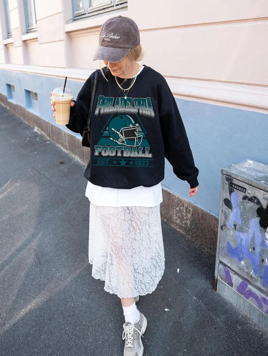 Vintage style Philadelphia Football sweatshirt, Football shirt,Philadelphia football Crewneck tshirt,Game day Football,American football tee