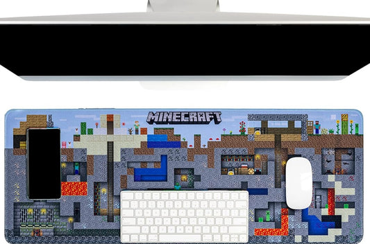 Paladone Minecraft Mining World Large Gaming Mouse Pad for Desk Keyboard Mousepad Non-Slip, Choose Size