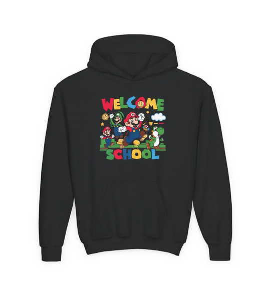 Welcome School Hoodie for Kids, Perfect for Back to School, Gaming, Birthday Gift, Youth Sweatshirt