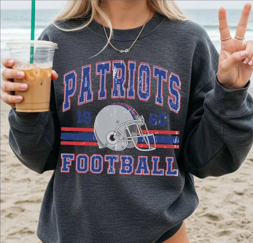 Vintage 90s Style New England Football Sweatshirt, Retro Game Day Crewneck, Patriot State Unisex Fan Shirt, Classic Sports Gift Pullover