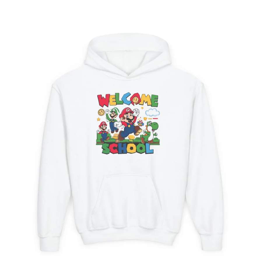 Welcome School Hoodie for Kids, Perfect for Back to School, Gaming, Birthday Gift, Youth Sweatshirt