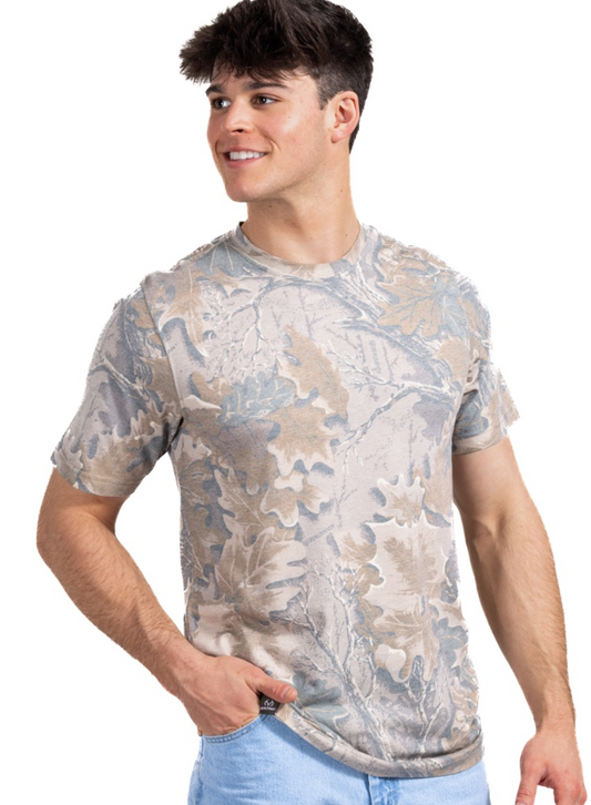 Men's Tri Blend Short Sleeve Crew Neck Camo Shirt Realtree Advantage Classic