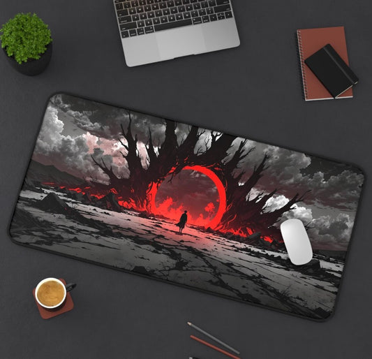 Dark Anime Lord War Monster Mousepad | Gothic Gaming Desk Mat Demon Aesthetic Mouse Pad Anime Desk Decor Fantasy Gift Desk Setup,Choose Size