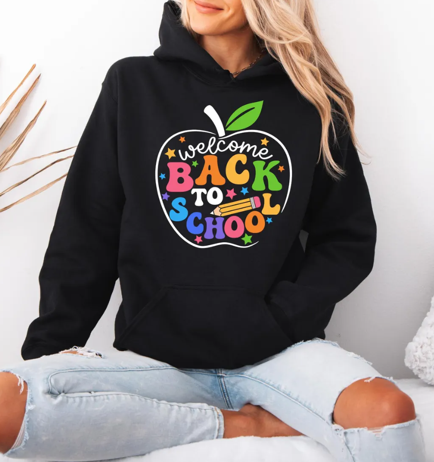 Welcome Back To School Sweatshirt, First Day Of School Apple Sweatshirt, Teacher Gift, Colorfol Back To School Sweater, Hello School Hoodie