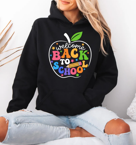Welcome Back To School Sweatshirt, First Day Of School Apple Sweatshirt, Teacher Gift, Colorfol Back To School Sweater, Hello School Hoodie