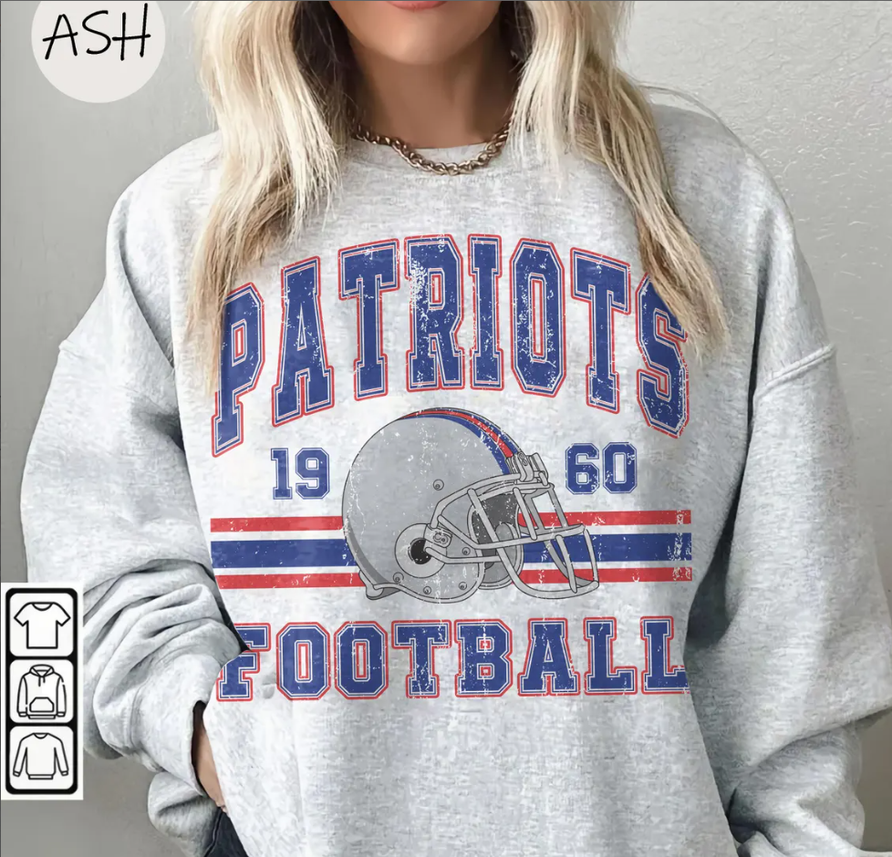 Vintage 90s Style New England Football Sweatshirt, Retro Game Day Crewneck, Patriot State Unisex Fan Shirt, Classic Sports Gift Pullover