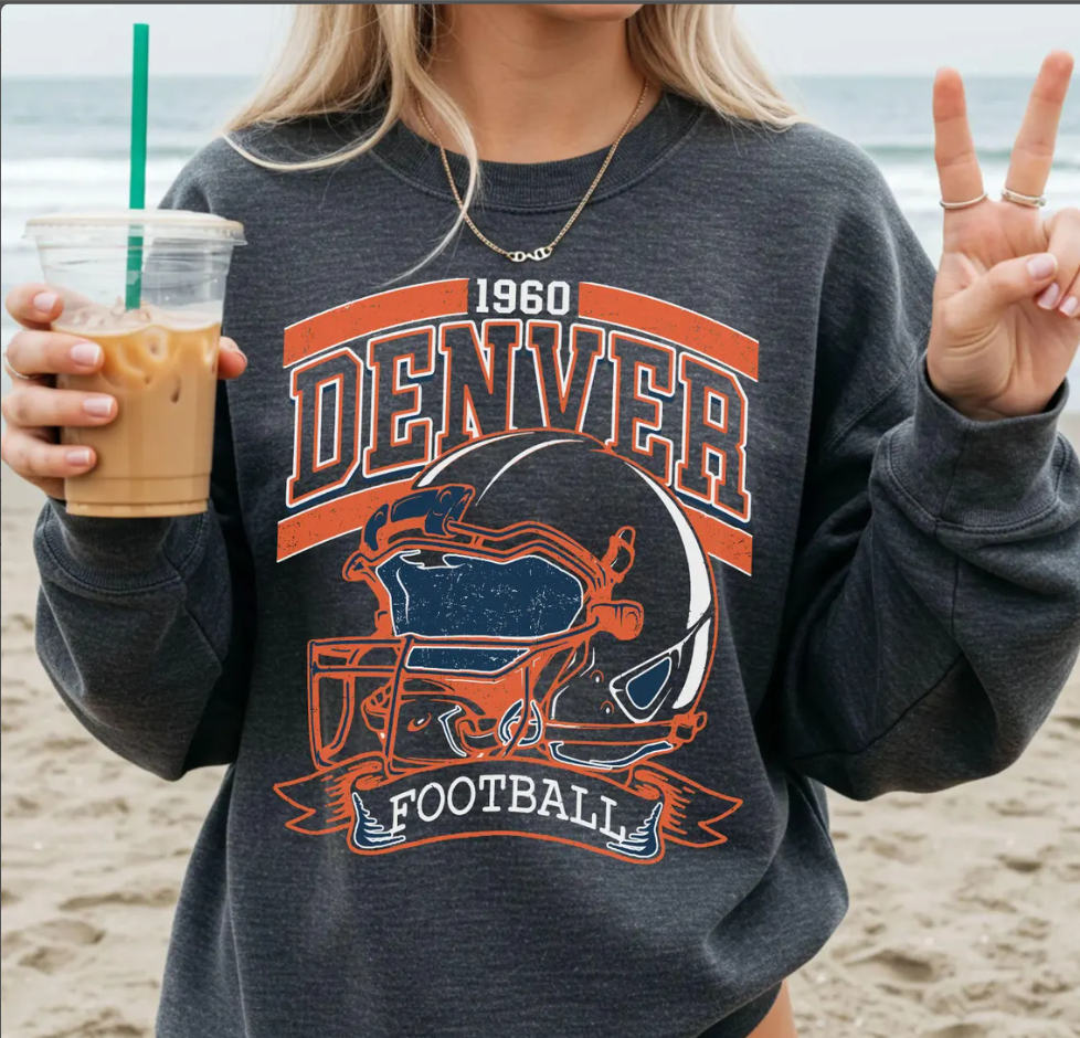 Vintage 90s Style Vintage Denver Football Style Sweatshirt ,Retro Denver Football Crewneck Shirt,Denver Broncos Fans Gift ,Sunday Football