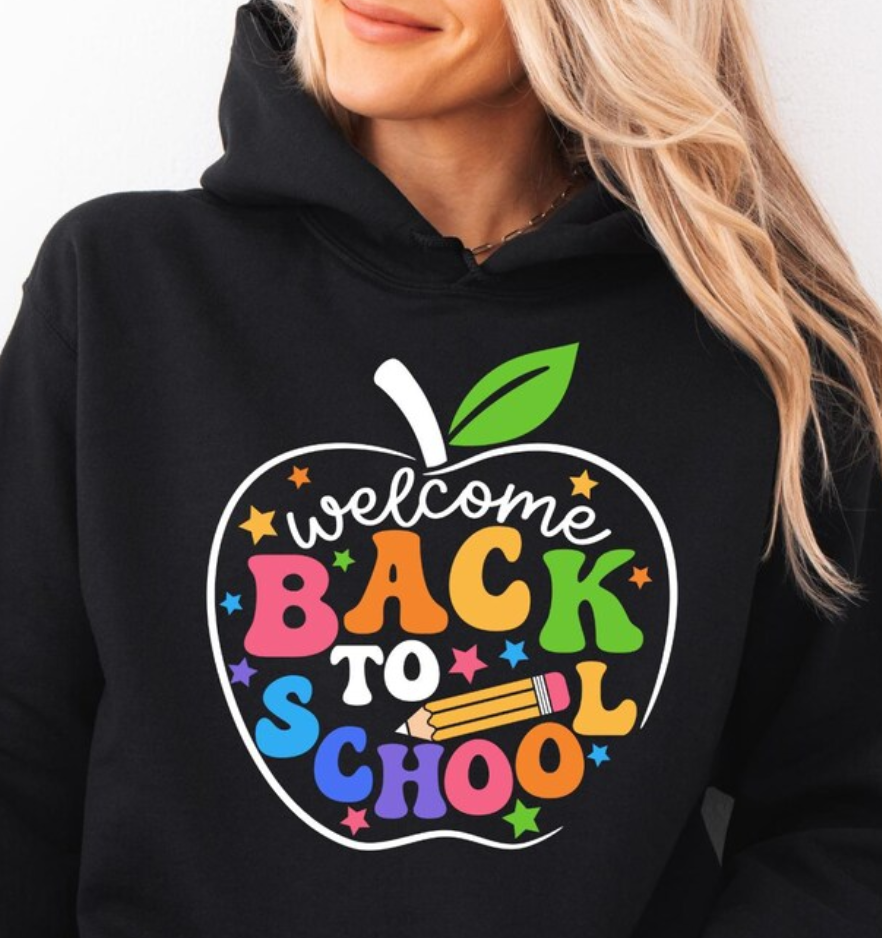 Welcome Back To School Sweatshirt, First Day Of School Apple Sweatshirt, Teacher Gift, Colorfol Back To School Sweater, Hello School Hoodie