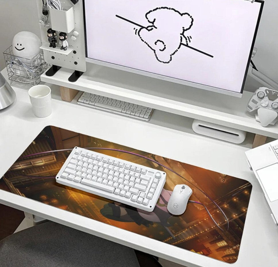 Mitsuri Kanroji Mouse Pad Love Hashira Desk Mat Demon Slayer Playmat for Anime Lover Anime Desk Mat Cute for Housewarming Hashiras Anime,Choose Size