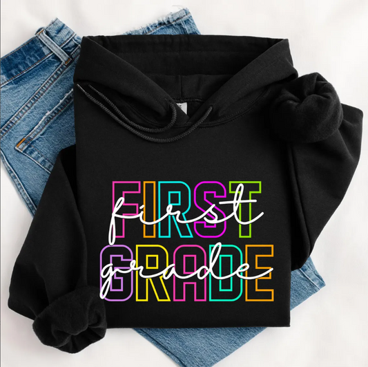 School First Grade Hoodie Sweater, First Grade Teacher Hoodie, First Grade Student Hoodie, Elementary School Sweater, Back To School Hoodie