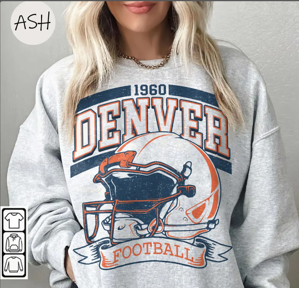 Vintage 90s Style Vintage Denver Football Style Sweatshirt ,Retro Denver Football Crewneck Shirt,Denver Broncos Fans Gift ,Sunday Football