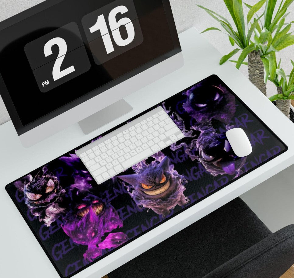 Gengar Evolution Desk Mat: Pokémon Ghost Gengar Gaming Mouse Pad, Pokemon Playmat,Choose Size