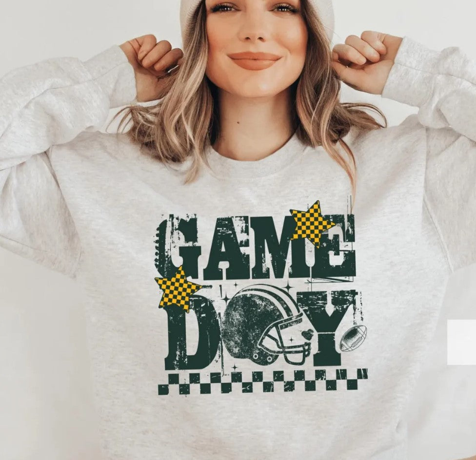 Green Bay Football Crewneck Sweatshirt Gildan Unisex Retro Football Sweater Vintage Helmet Graphic Sweatshirt DTF Printed Fan Apparel (Copy)