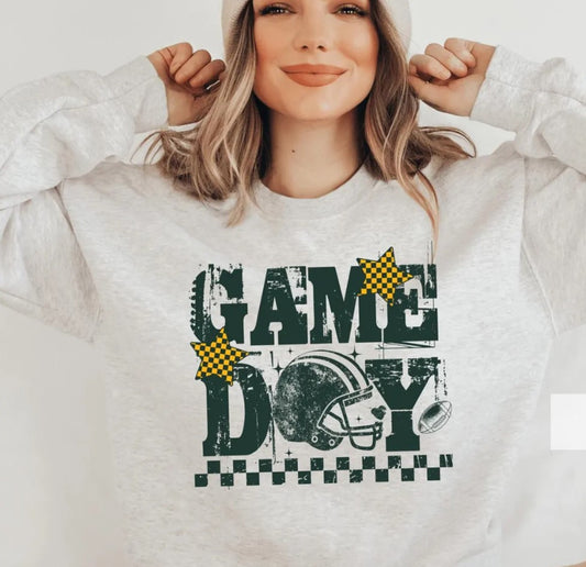 Green Bay Football Crewneck Sweatshirt Gildan Unisex Retro Football Sweater Vintage Helmet Graphic Sweatshirt DTF Printed Fan Apparel (Copy)