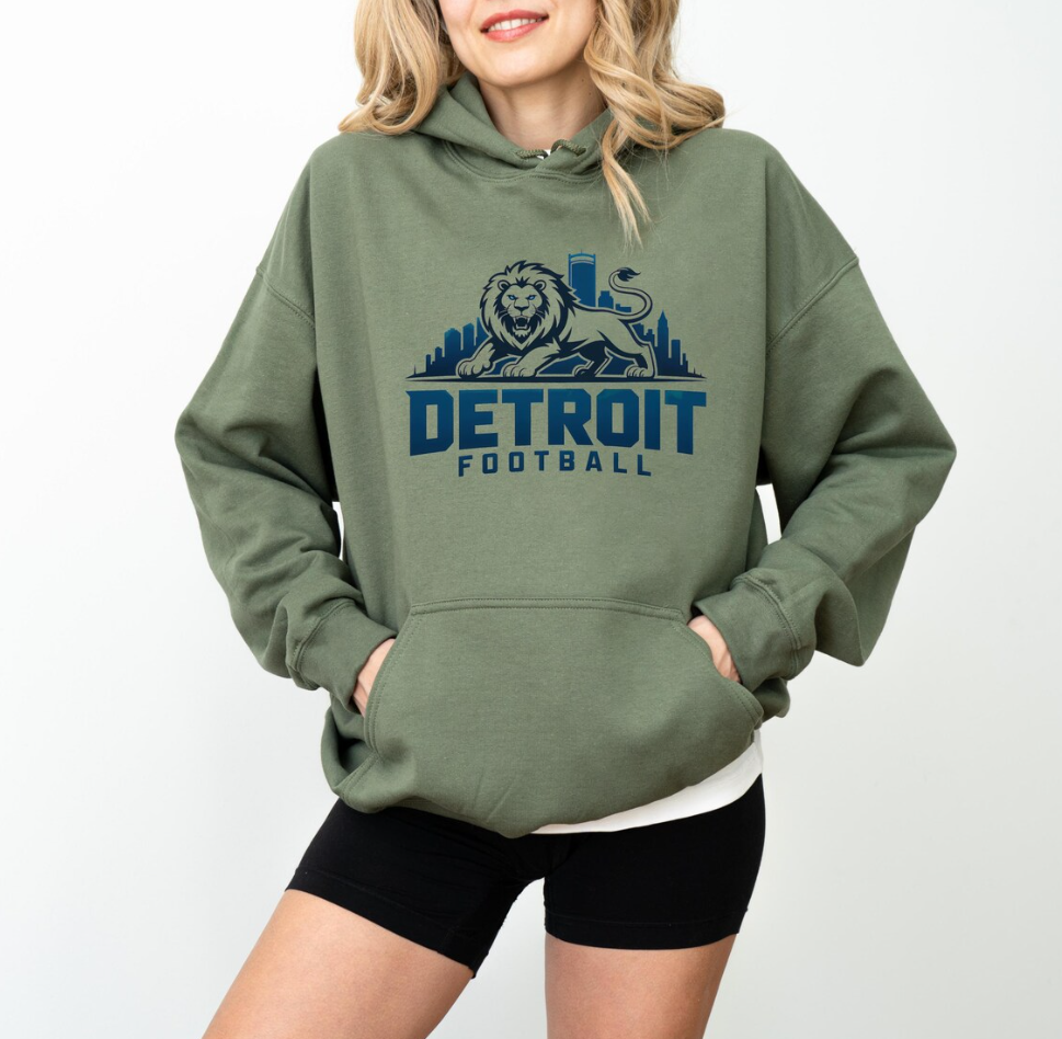 Detroit Lions Sweatshirt and Hoodie, NFL Game Day Shirt, Unisex Football Fan Apparel, Fall Tailgate Gear Hoodie
