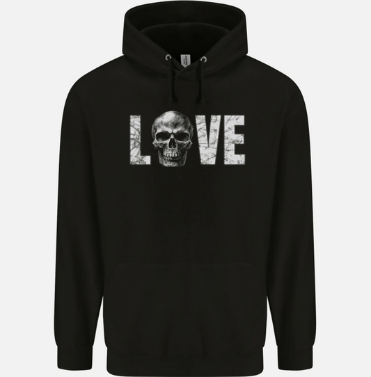 Love Skull Halloween Anti Valentines Day Mens Hoodie