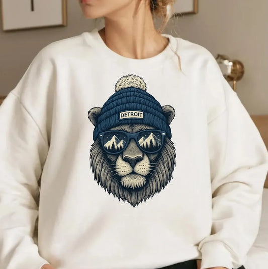 Detroit Football Sweatshirt, Lion Football Sweater, Detroit Hoodie, Football Mascot Lion Sweatshirt, Game Day Hoodie, Lion Lover Sweatshirt