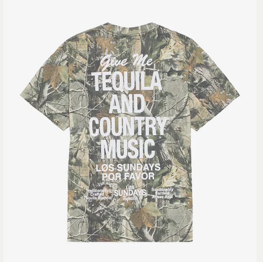 The tequila & country music tee - camo white Sold out