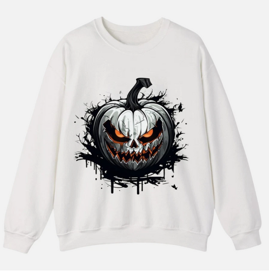 Scary Halloween Pumpkin Nightmare Unisex Sweatshirt  Spooky Graphic Sweater