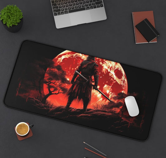 Ninja Blood Moon Desk Mat Gaming Mouse Pad Large Mousepad with MTG playmat, Keyboard Mouse Mat Desk Pad for Work Game Office Home,Choose Size
