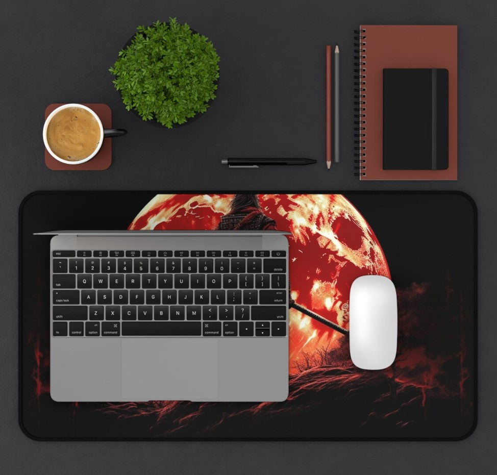 Ninja Blood Moon Desk Mat Gaming Mouse Pad Large Mousepad with MTG playmat, Keyboard Mouse Mat Desk Pad for Work Game Office Home,Choose Size