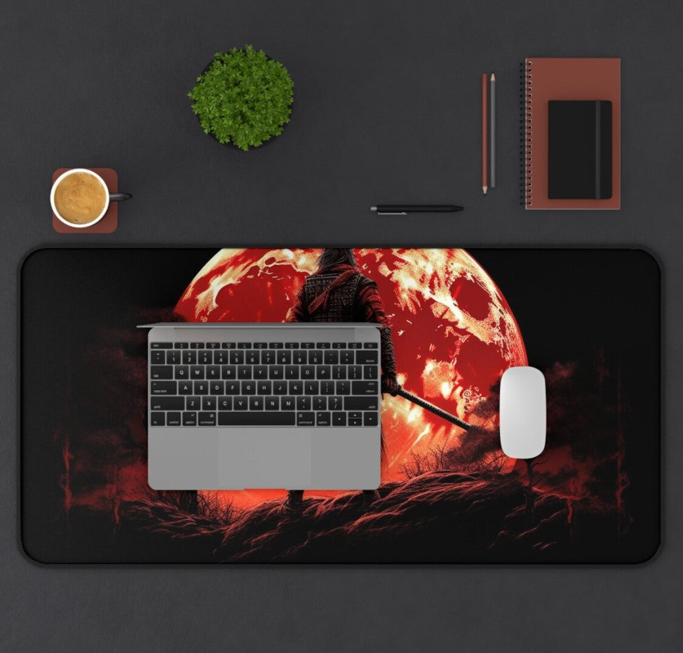 Ninja Blood Moon Desk Mat Gaming Mouse Pad Large Mousepad with MTG playmat, Keyboard Mouse Mat Desk Pad for Work Game Office Home,Choose Size