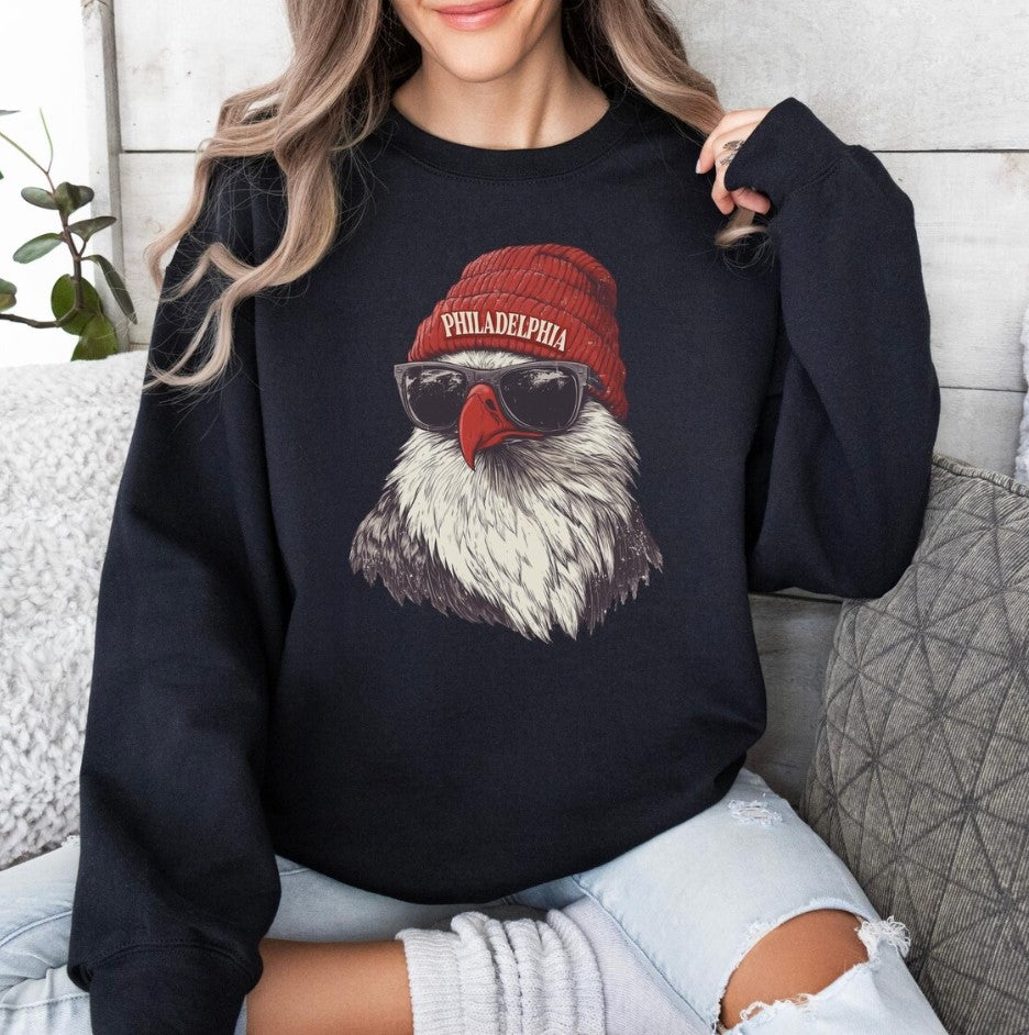 Philadelphia Football Mascot Sweatshirt, Retro Eagle Apparel, Philly Football Unisex Hoodie, Philadelphia Eagles Shirt, Vintage Crewneck