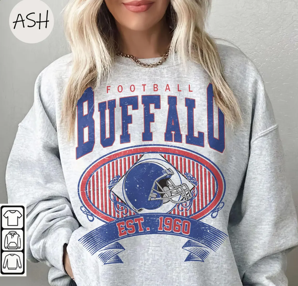 Vintage 90s Buffalo Football Vintage Sweatshirt Tee Buffalo Bill Crewneck Sweatshirt Buffalo New York Buffalo Bill Fan Gift,Sunday Football