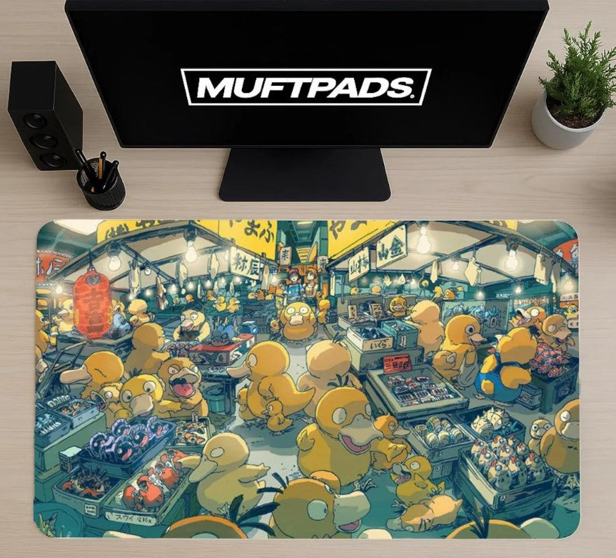 Mouse Pad Psyduck, Funny Gaming Mouse Mat, PC Gaming Desk Pad, Kawaii Pokémon mousepad large, unique XXL desk pad, desk accessories,Choose Size