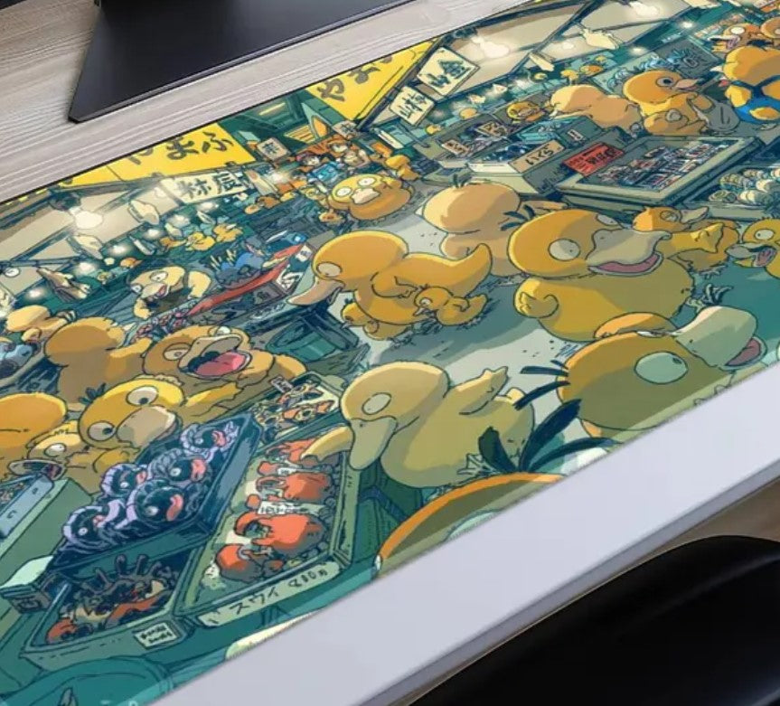 Mouse Pad Psyduck, Funny Gaming Mouse Mat, PC Gaming Desk Pad, Kawaii Pokémon mousepad large, unique XXL desk pad, desk accessories,Choose Size
