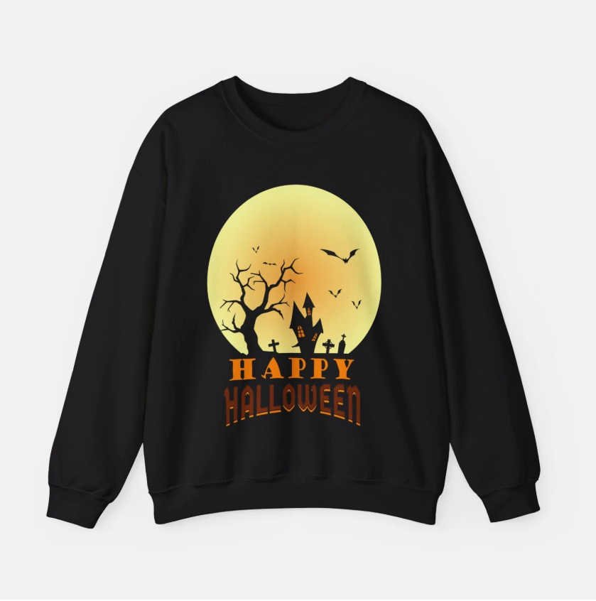 Happy Halloween Funny Spooky Graphic Cozy Unisex Sweatshirt