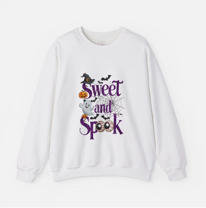 Sweet and Spooky Halloween Cute Graphic Cozy Unisex Sweatshirt