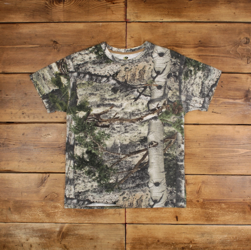 Vintage Realtree Camo T Shirt Mossy Oak Green Tee