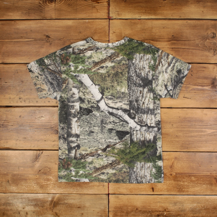 Vintage Realtree Camo T Shirt Mossy Oak Green Tee