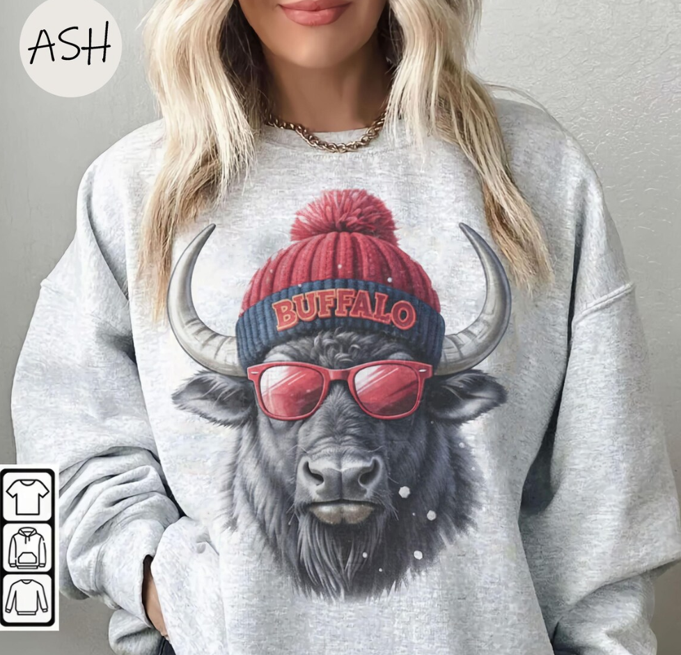 Vintage 90s Buffalo Mascot Shirt, Buffalo, Buffalo Bills Shirt, Retro Football Shirt, Team Mascot Shirt, Gameday Sweatshirt, Sunday Football