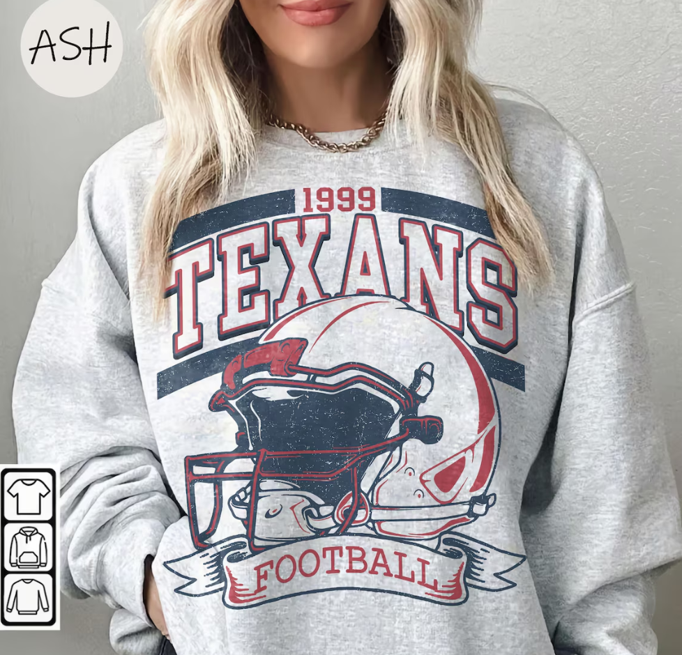 Vintage 90s Retro Style Houston Texans Football, 90s Bootleg, T Shirt Retro Style Sweatshirt Crewneck, Vintage style Houston Texans fan
