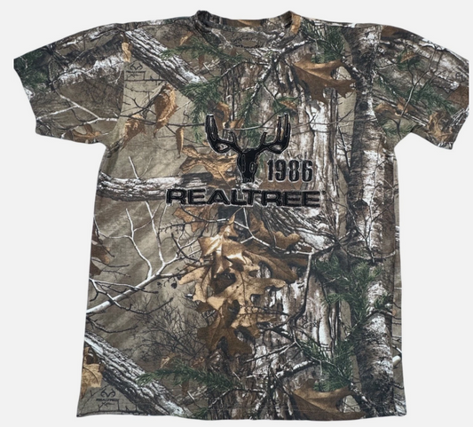 Realtree Mens Camouflage T-Shirt Cotton Hunting Green Brown