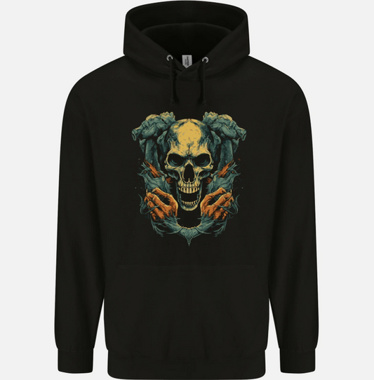 Wretched Skull Evil Demonic Halloween Demon Mens  Hoodie